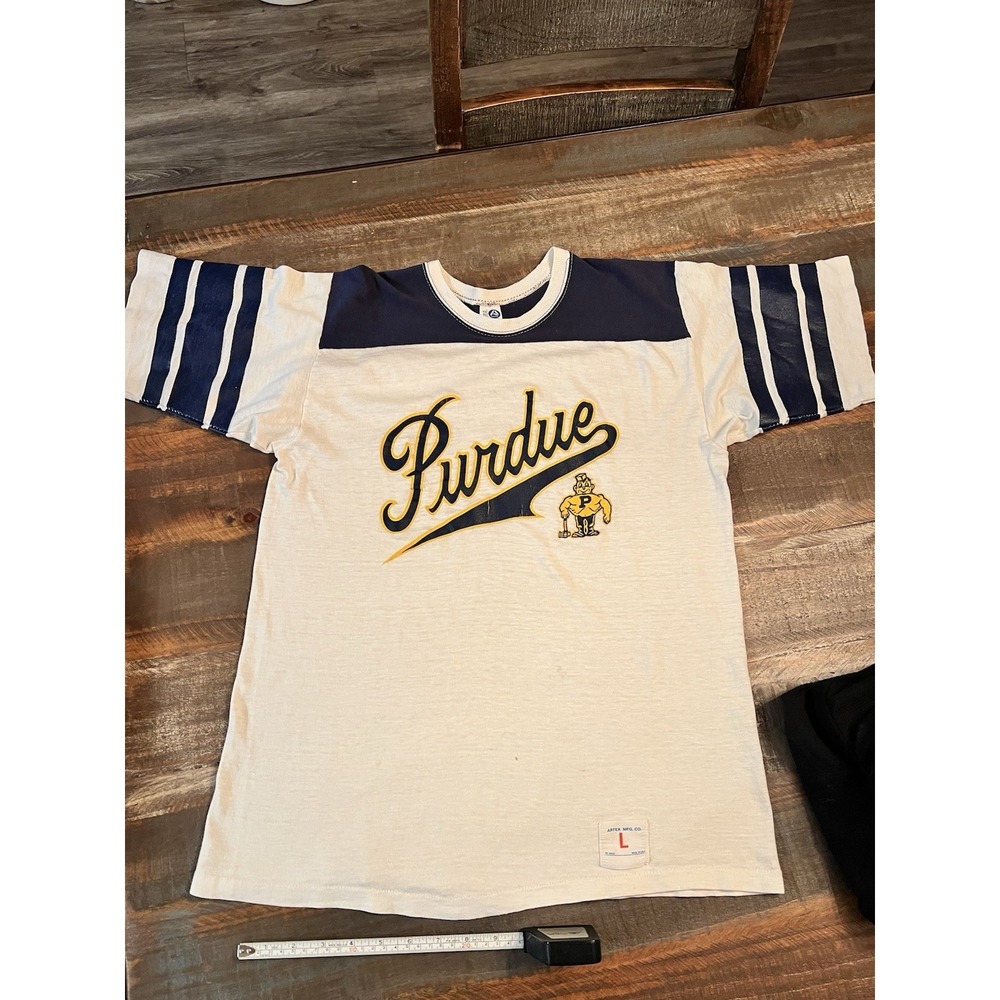 Vintage  1970 's Purdue t shirt Sz Large Old Logo Made In USA